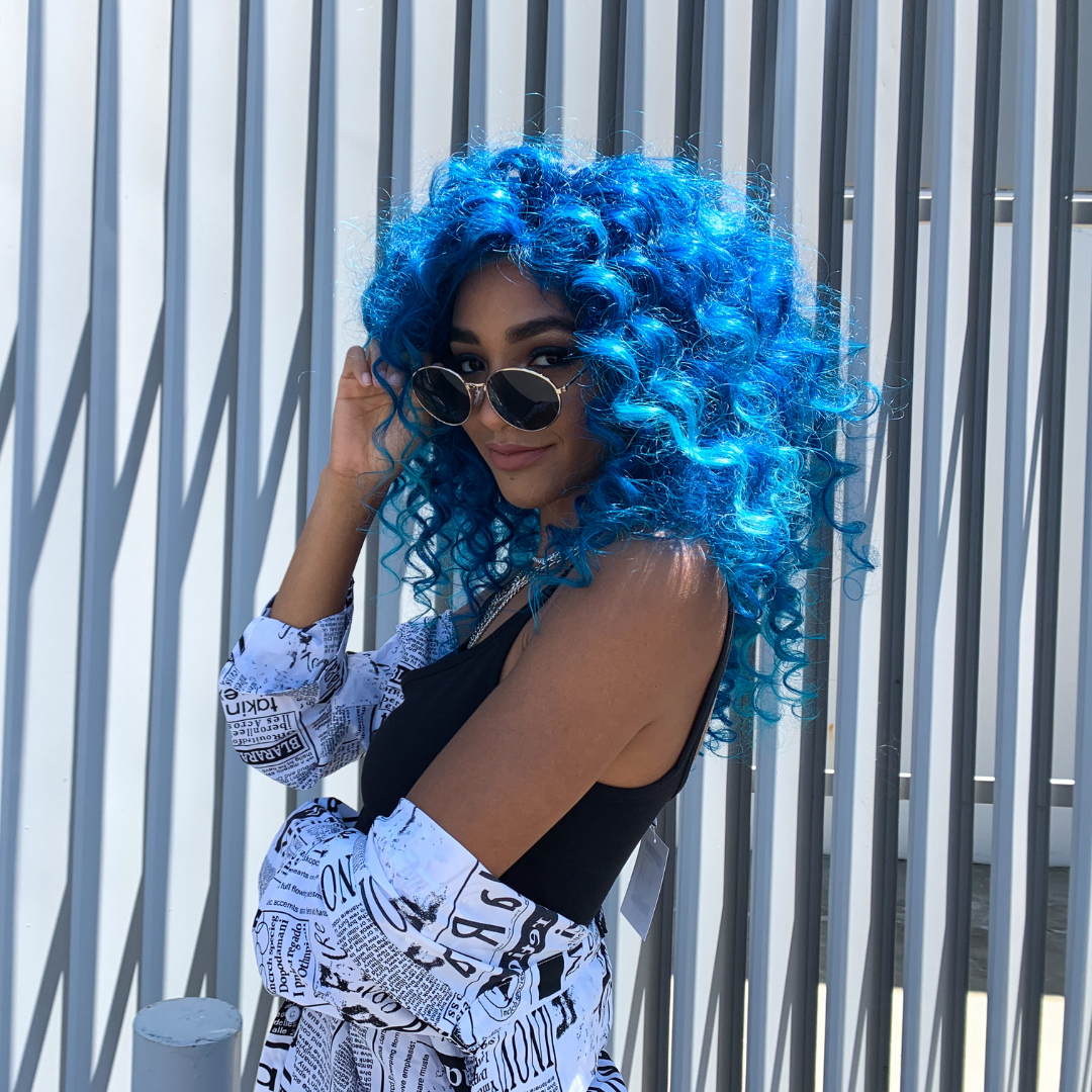 Blue Curly Hair