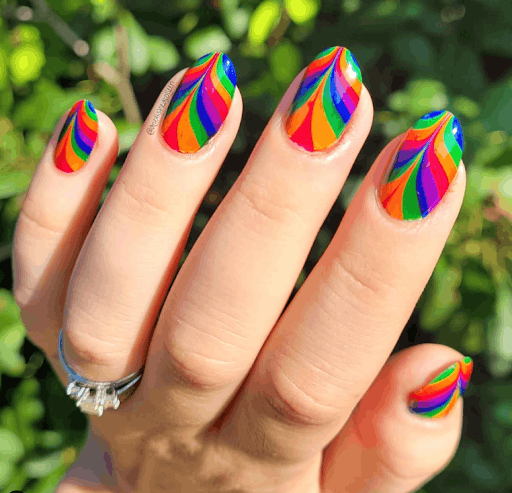 rainbow nail decoration