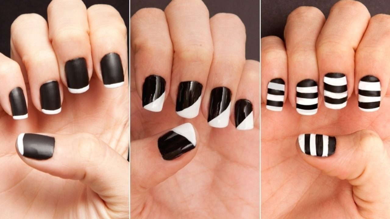 Unhas Decoradas Em Preto E Branco