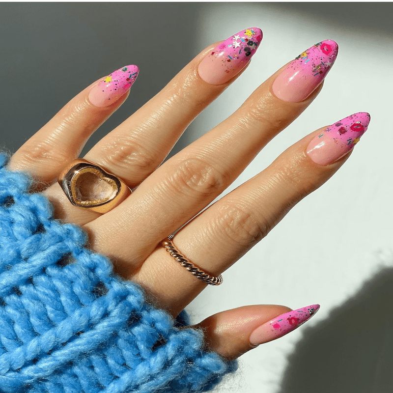 Pink Decorated Nails