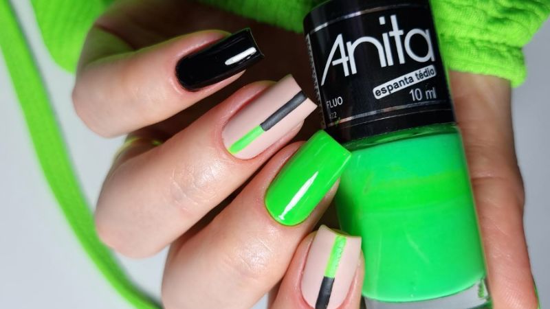 unhas-verde-neon-com-preto