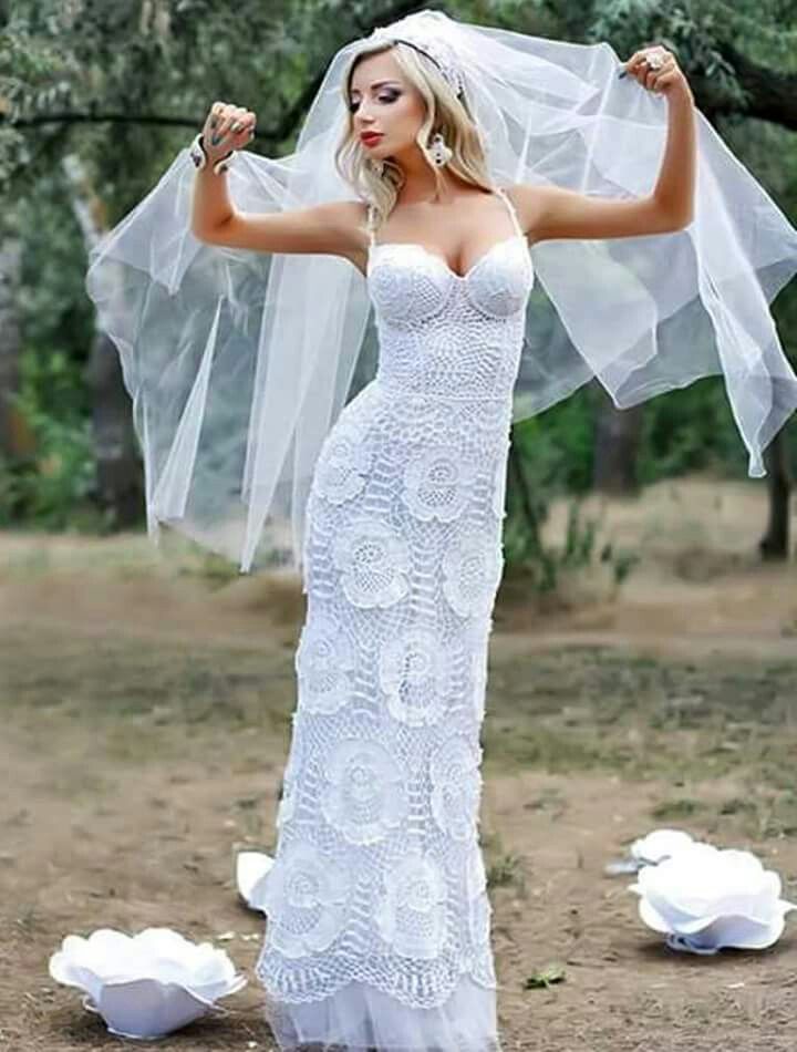 Vestido De Noiva Em Crochê