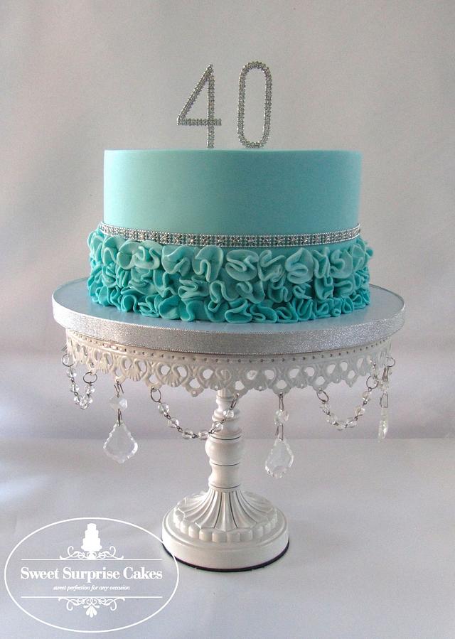 Tiffany Blue Decorated Cake