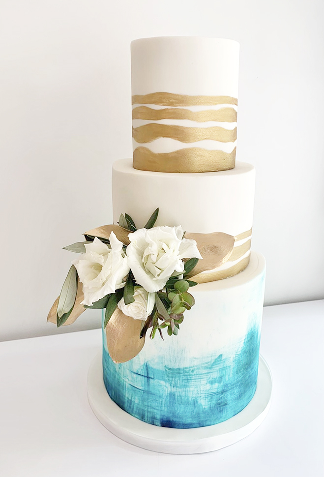 Turquoise Decorated Cake