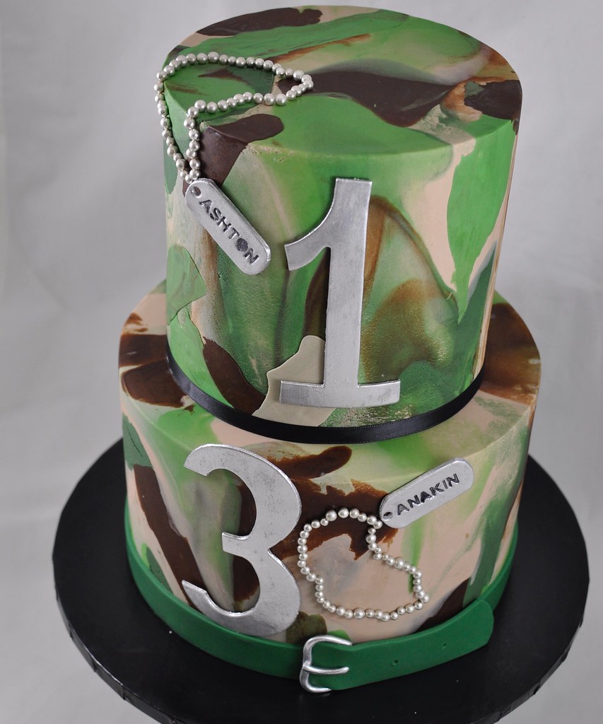 Camouflage Decorated Cake