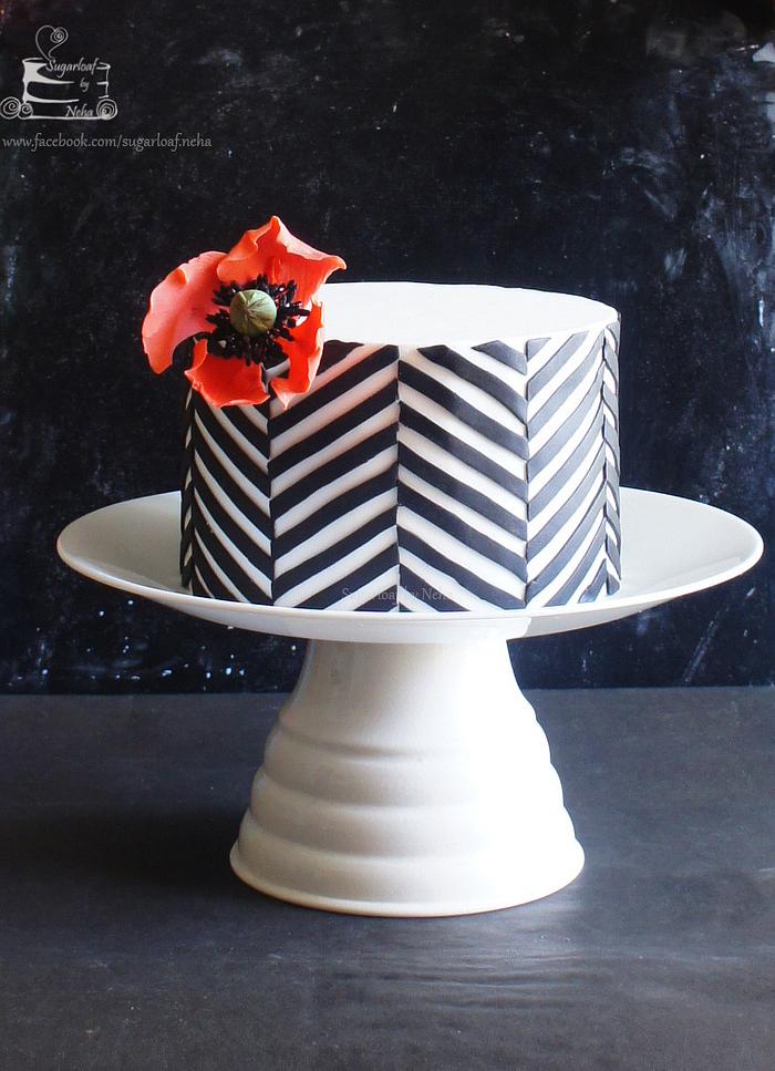 Chevron Decorated Cake