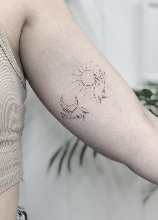 sun and moon tattoo