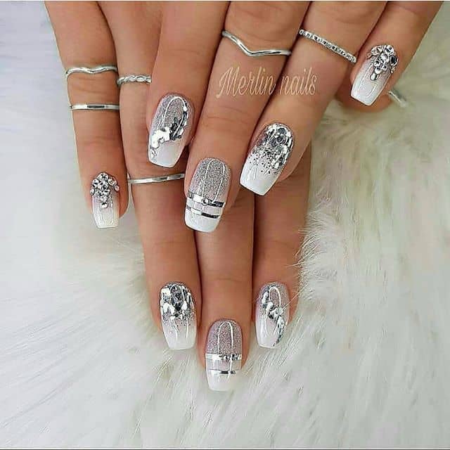 Silver Decorated Nail