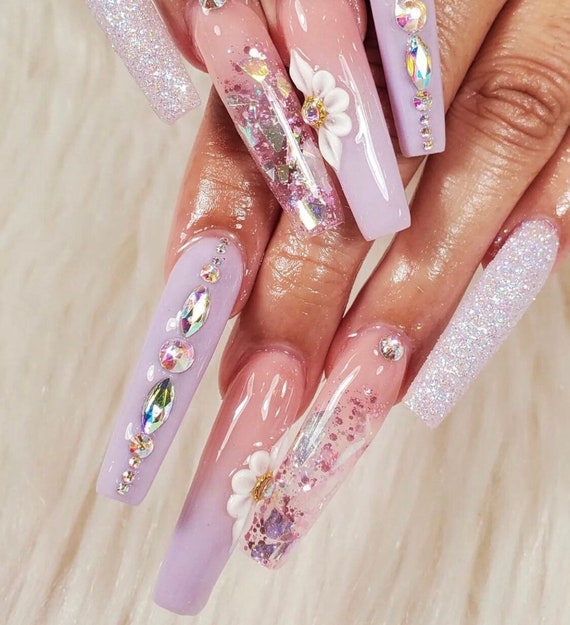 Flower Decorated Nails