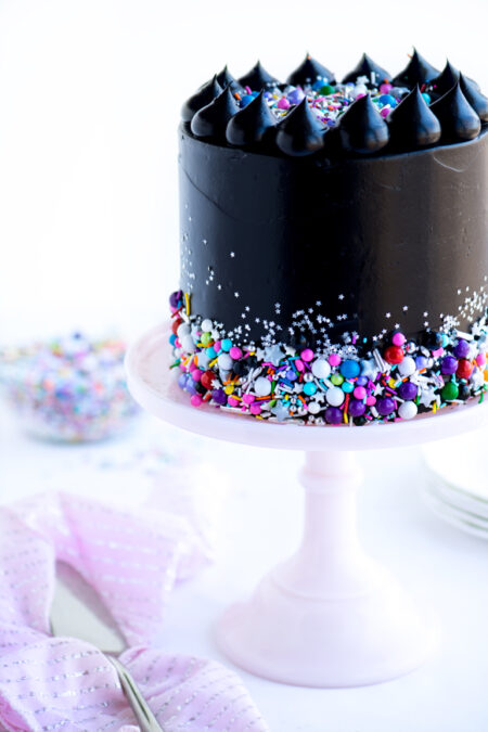 Black Decorated Cake