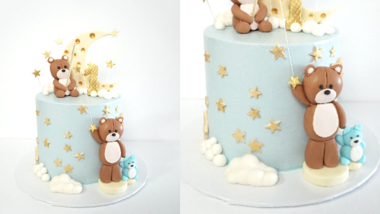 Teddy bear decorated cake