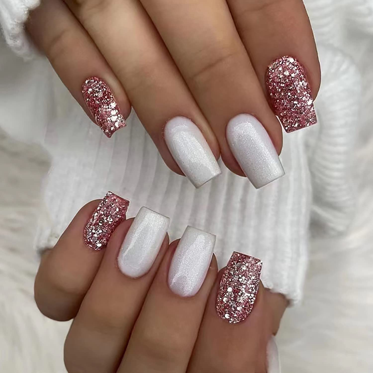 White Decorated Nail