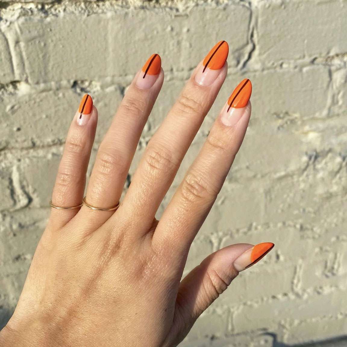 Orange Decorated Nail