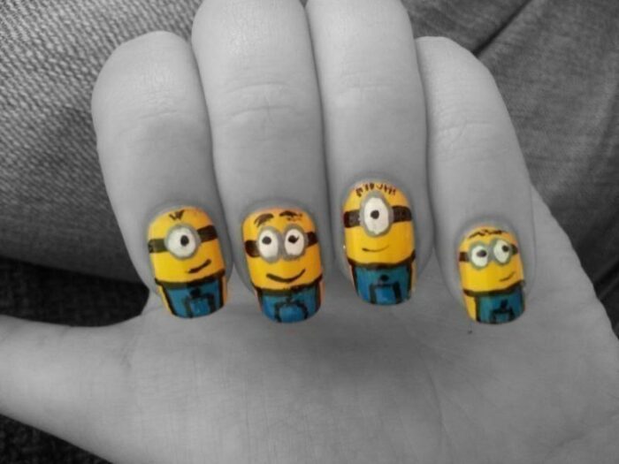 Minions Decorated Nail