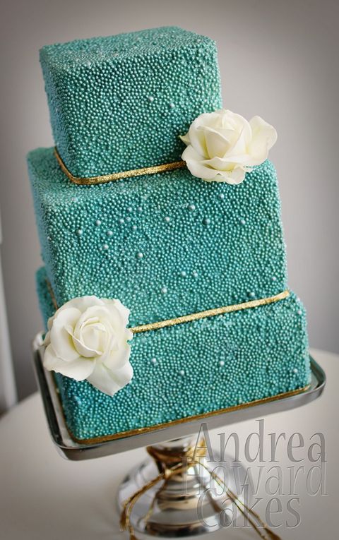 Tiffany Blue Decorated Cake