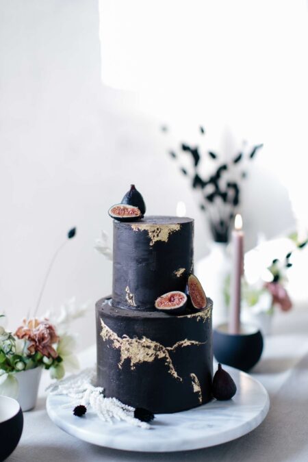 Black Decorated Cake