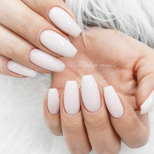 White Decorated Nail