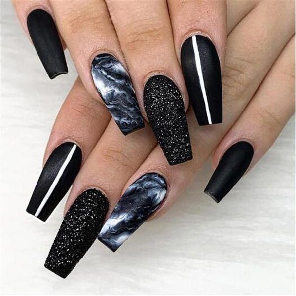 Dark Decorated Nail