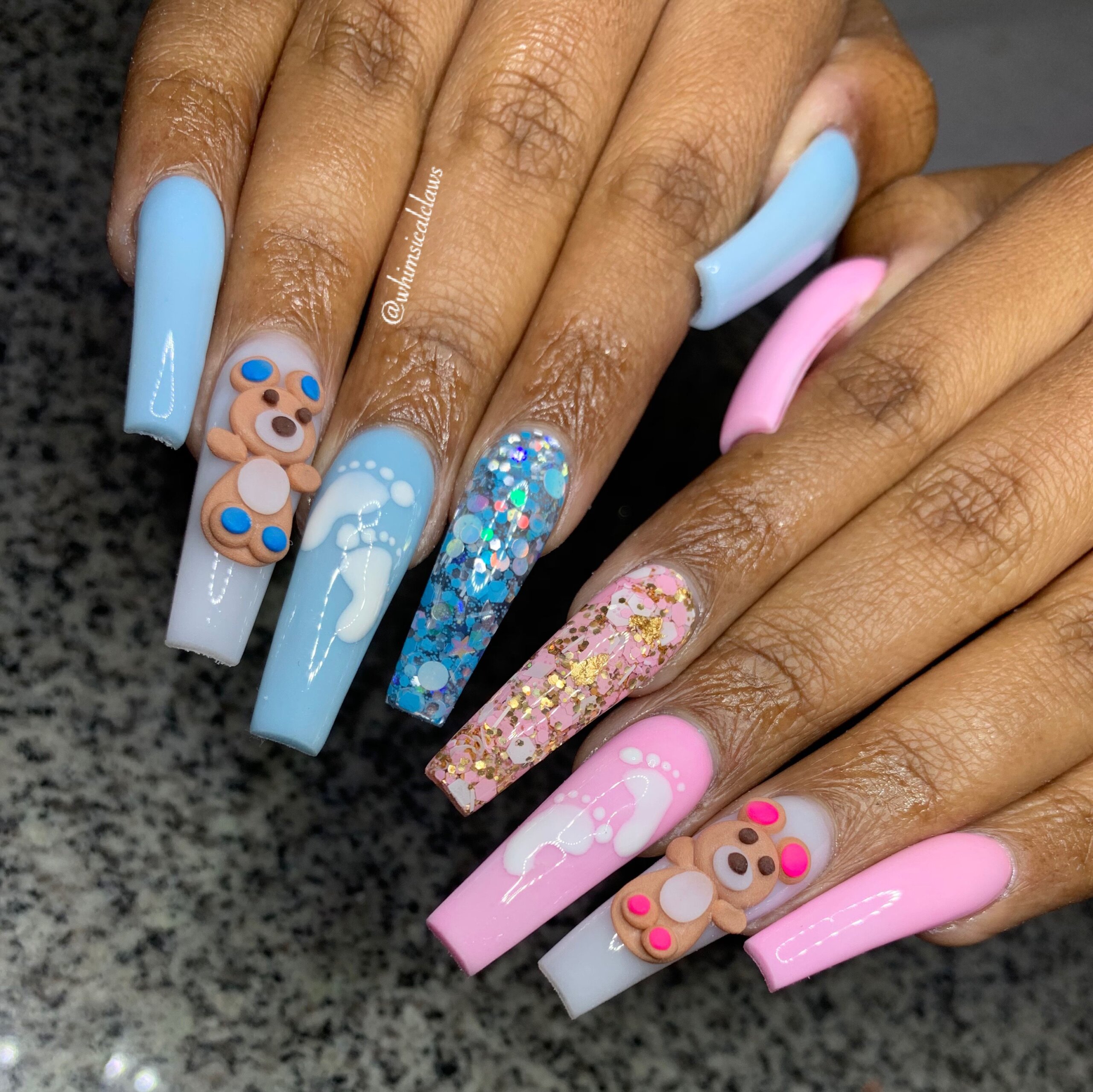 Teddy Bear Decorated Nail