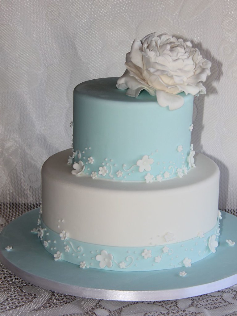 Tiffany Blue Decorated Cake