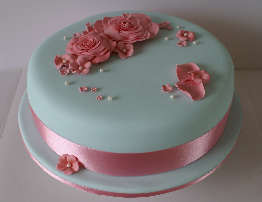 Turquoise Decorated Cake