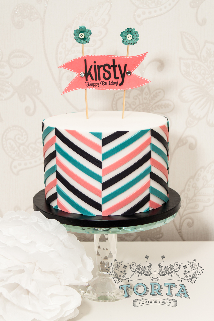 Chevron Decorated Cake