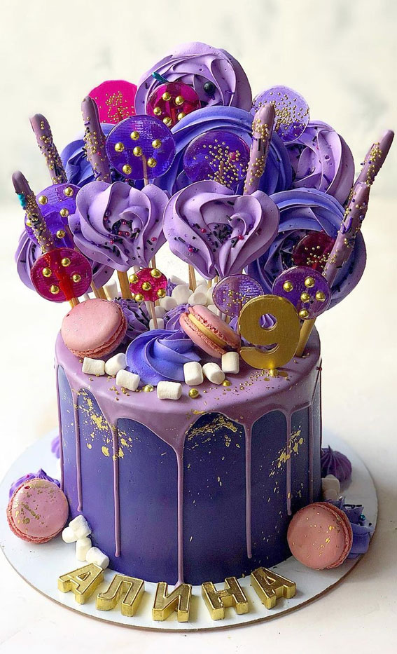 Lilac Decorated Cake