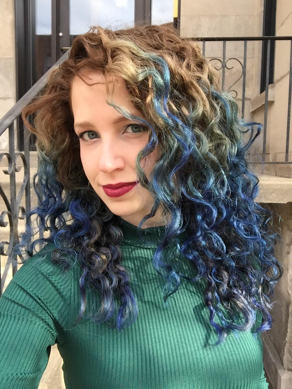 Blue Curly Hair