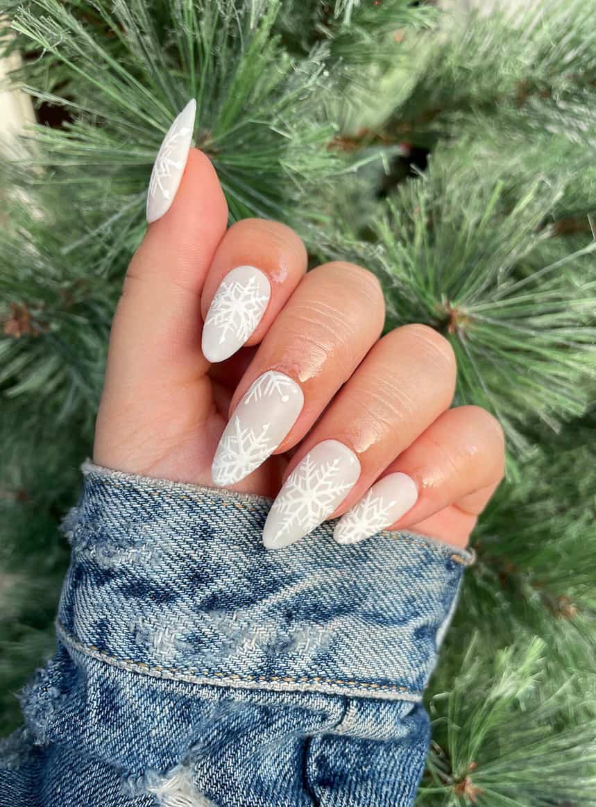 White Decorated Nail