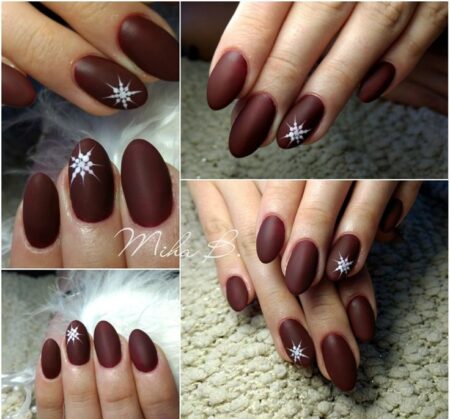 Marsala Decorated Nail