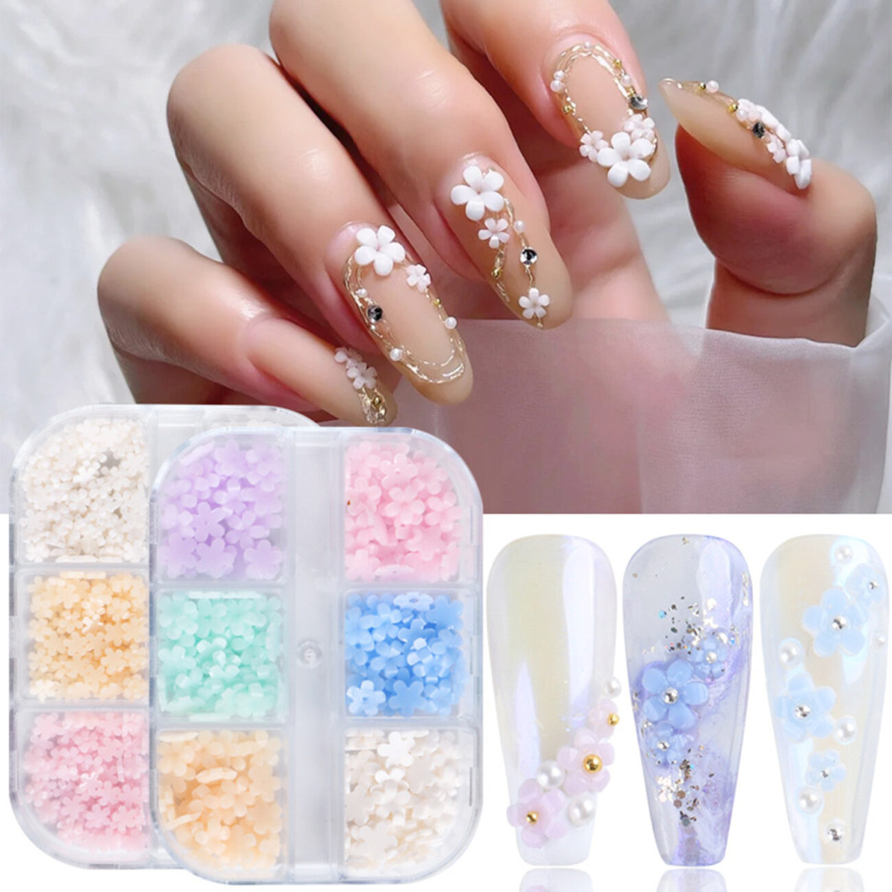 Flower Decorated Nails