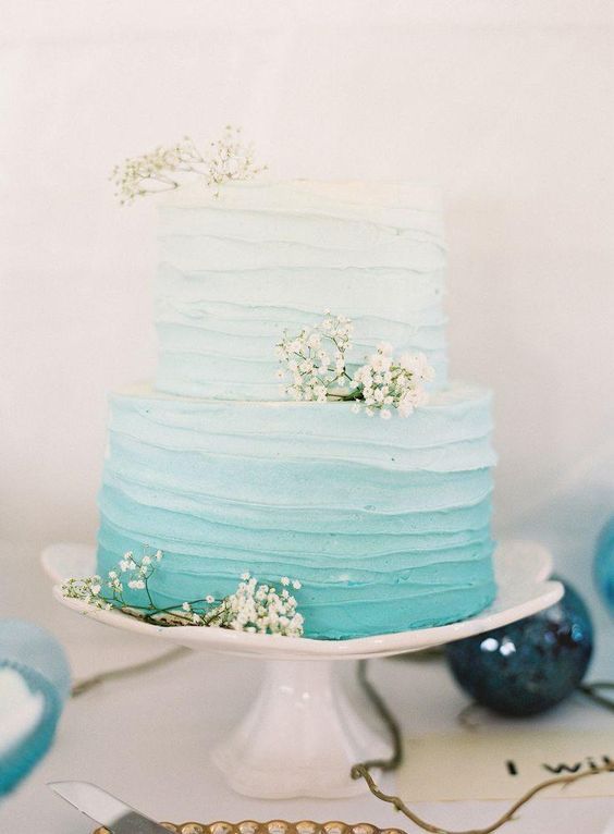 Tiffany Blue Decorated Cake