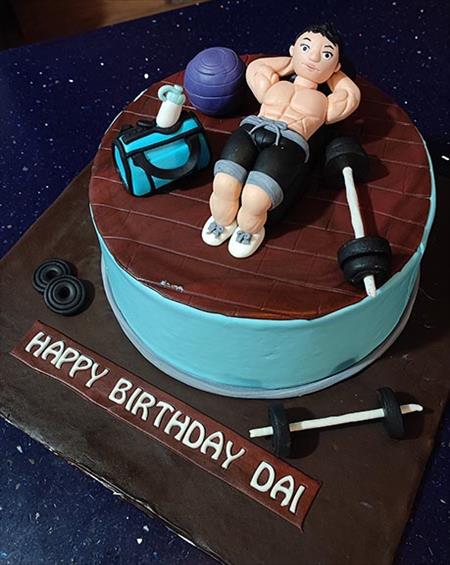 Bodybuilding Decorated Cake