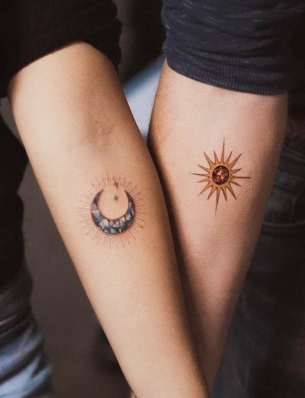 sun and moon tattoo