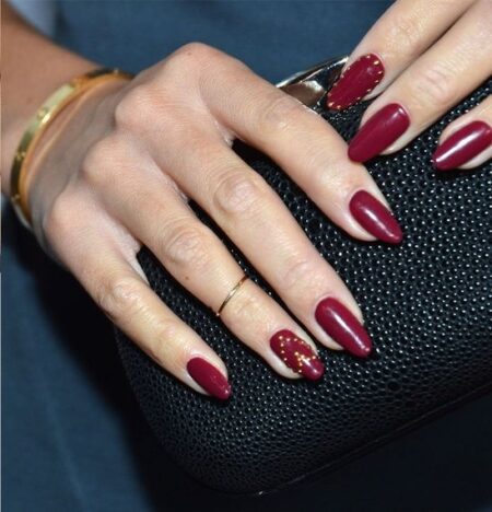 Marsala Decorated Nail