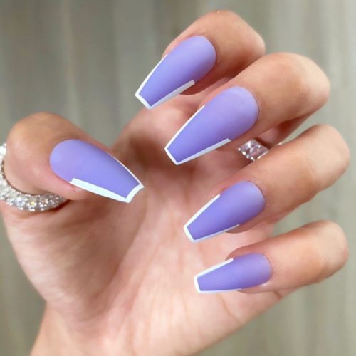 Purple Decorated Nail