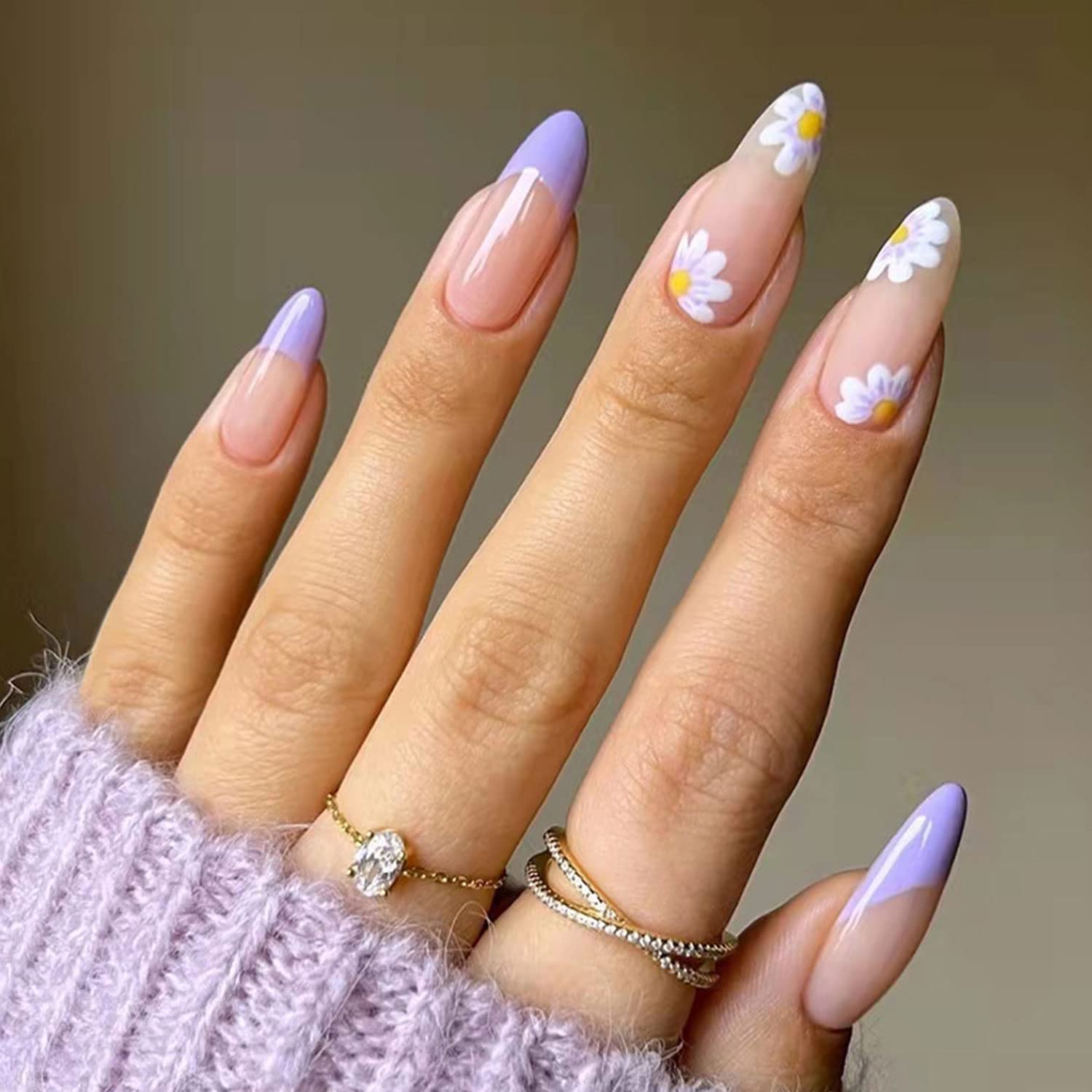 Decorated Almond Nails