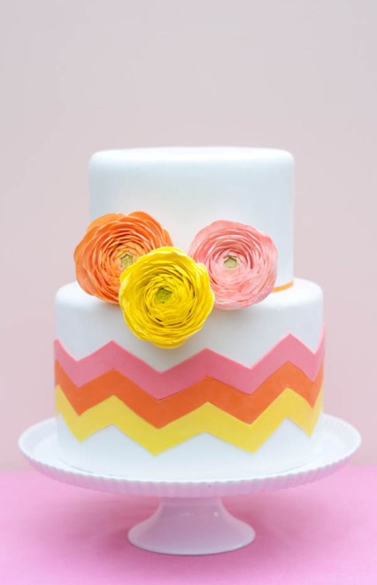 Chevron Decorated Cake