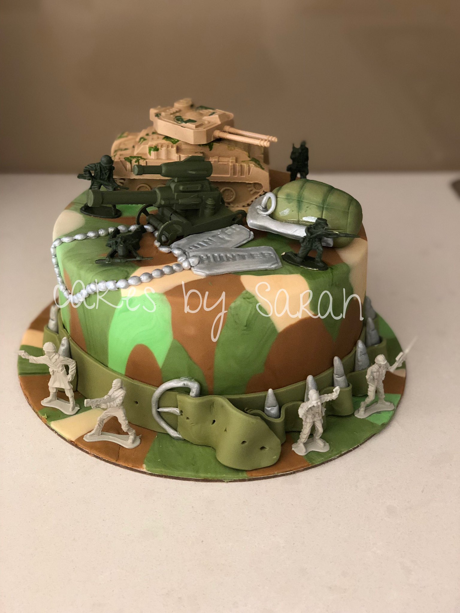 Military decorated cake