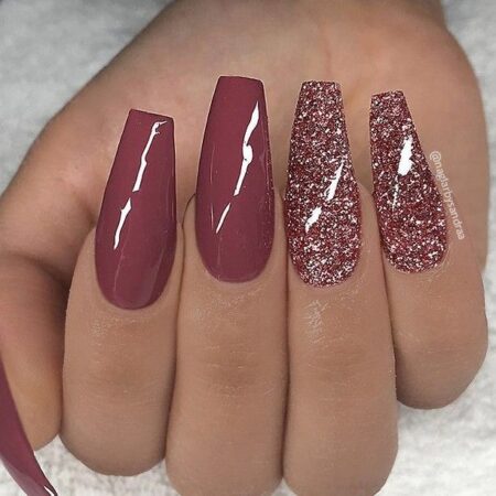 Marsala Decorated Nail