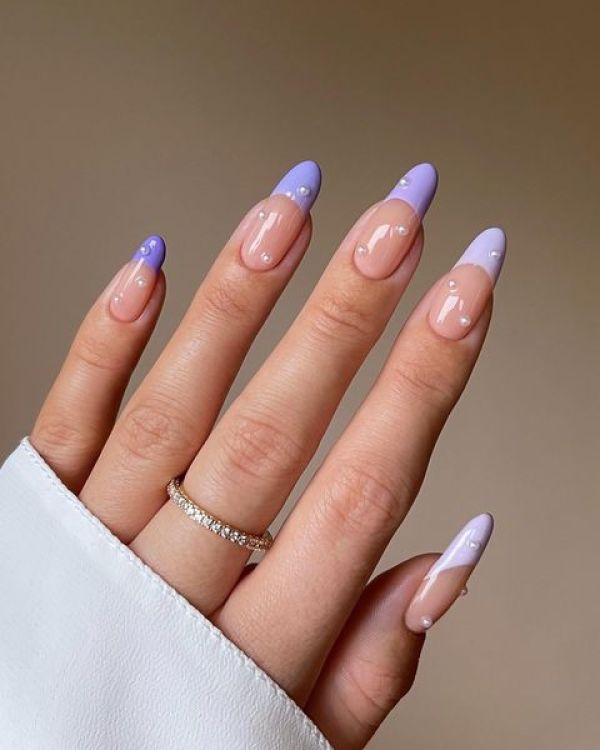 Purple Decorated Nail