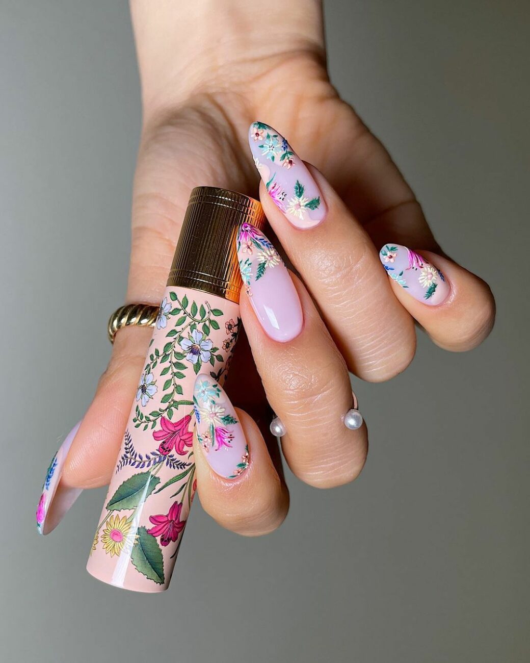 Flower Decorated Nails