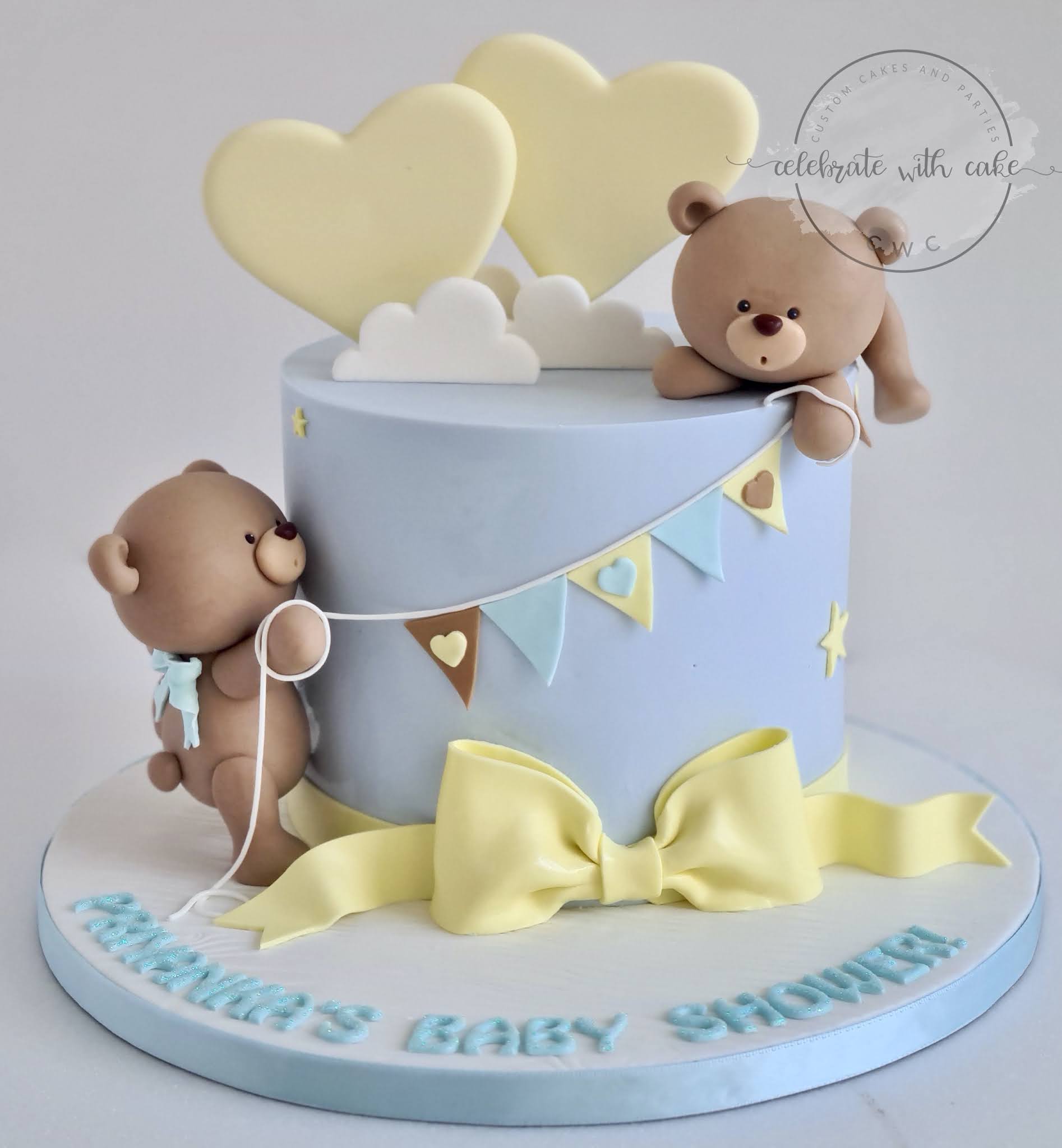 Teddy bear decorated cake