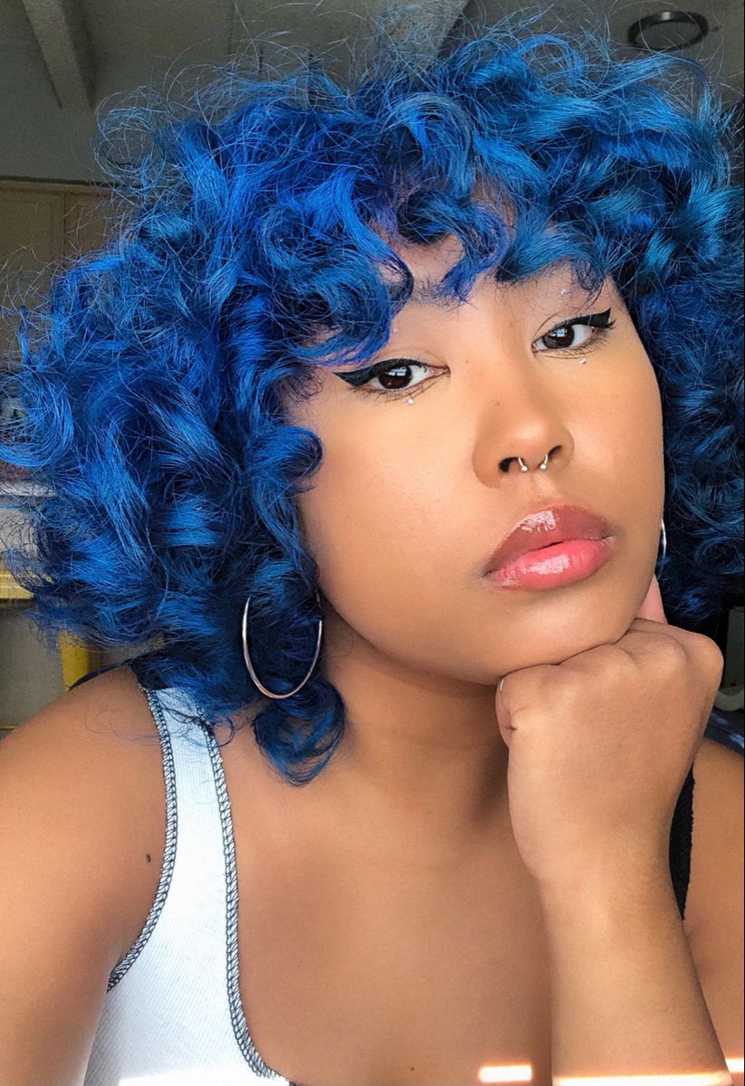 Blue Curly Hair