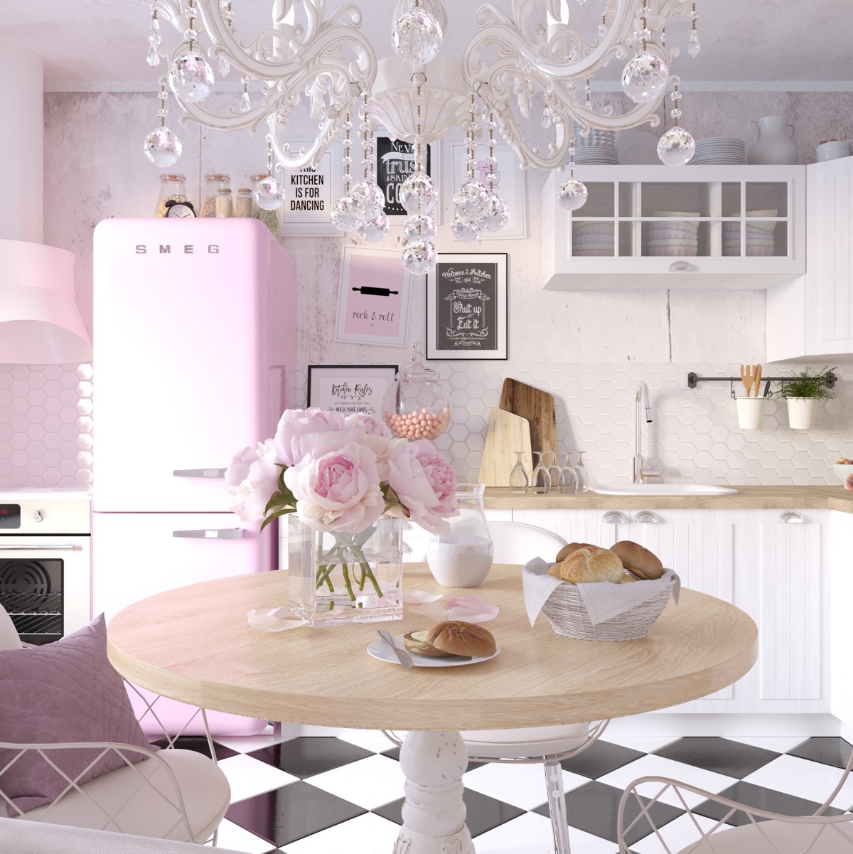 Decoration of Pink Kitchens