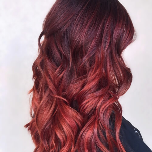 ombre hair red