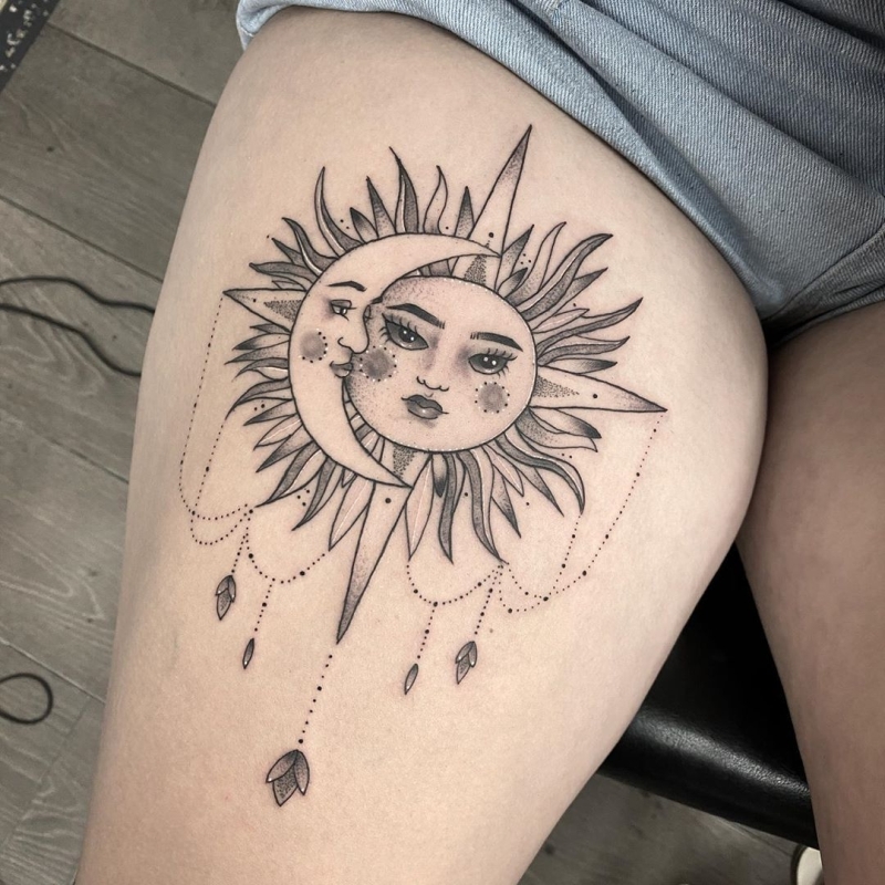 sun and moon tattoo