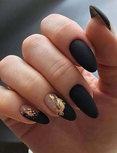 Black Decorated Nail