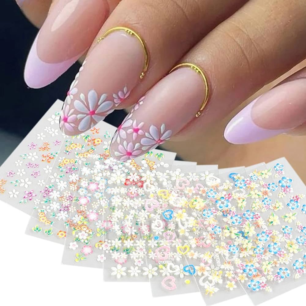 Flower Decorated Nails