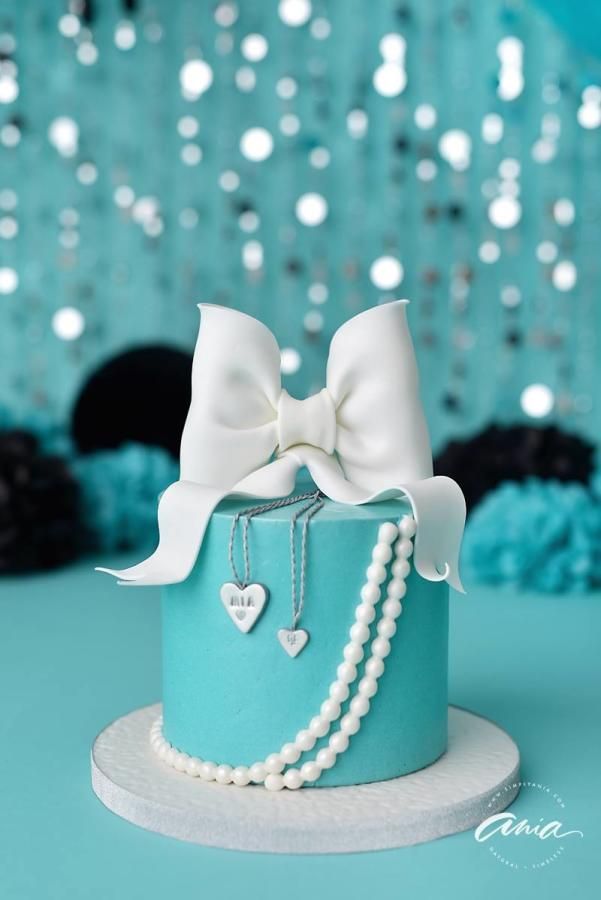 Tiffany Blue Decorated Cake